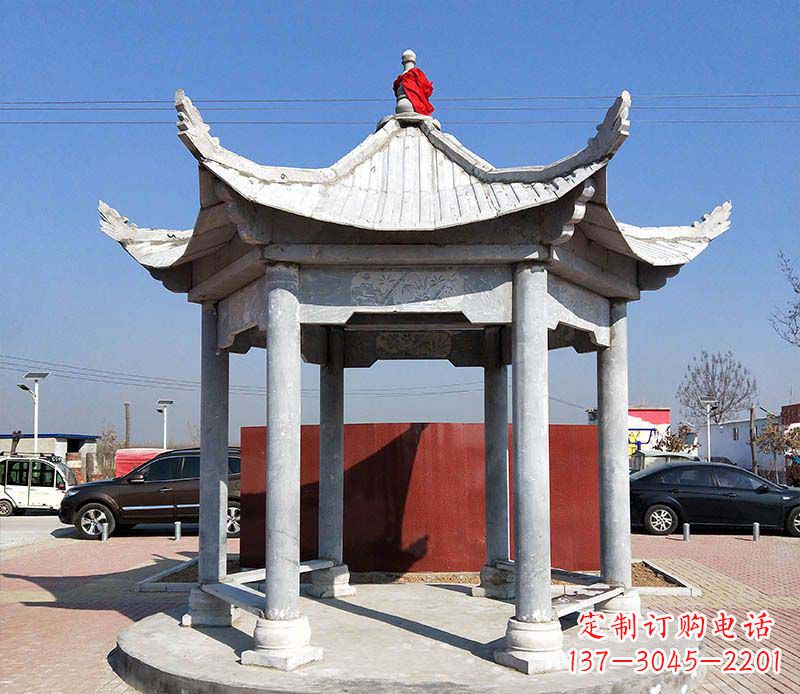 鹤壁六角仿古凉亭雕塑,古朴迷人