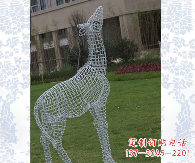 鹤壁外观精美的不锈钢长颈鹿雕塑