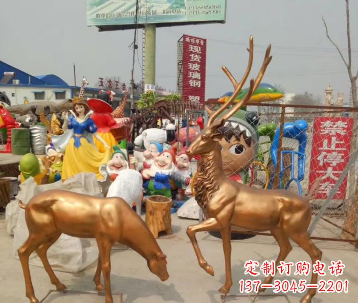 鹤壁优雅经典,中领雕塑鹿铜雕塑