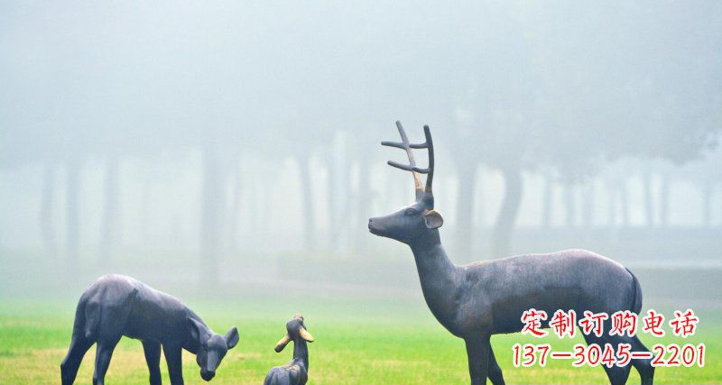 鹤壁鹿一家:精美绝伦的动物铜雕