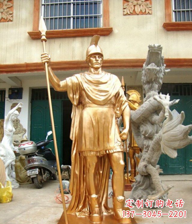 鹤壁罗马勇士玻璃钢仿铜人物雕塑