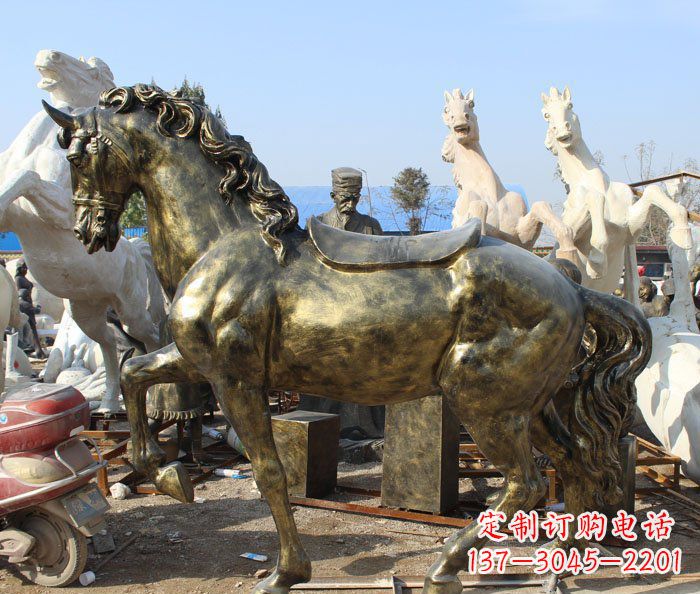 鹤壁马动物铜雕 (3)