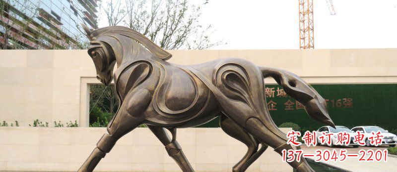 鹤壁艺术雕塑,马系动物铜雕