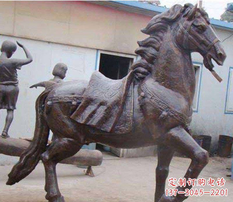 鹤壁精美动物铜雕,增添马公园魅力