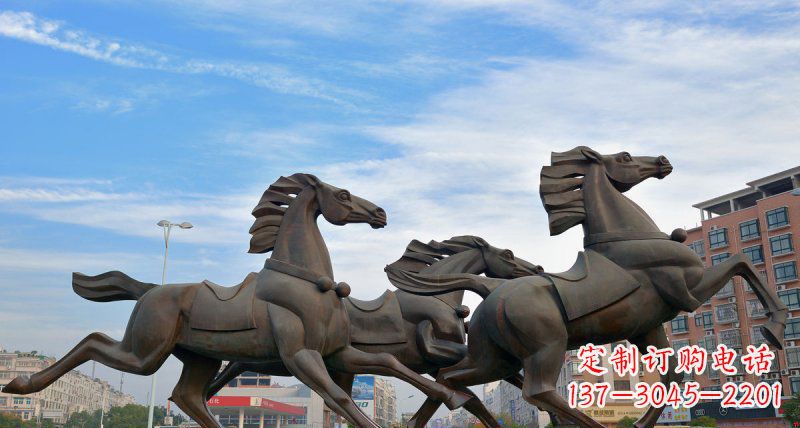 鹤壁马广场动物铜雕塑,精致细腻魅力无穷