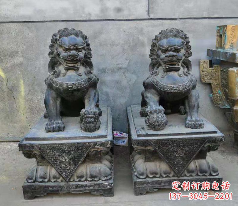 鹤壁狮子雕塑,象征霸气的家门口装饰