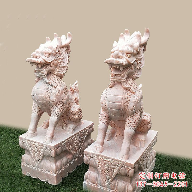 鹤壁门口看门神兽麒麟石雕
