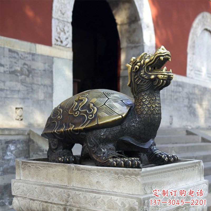 鹤壁弥勒佛坐赑屃雕塑-寺庙大门神兽动物雕塑