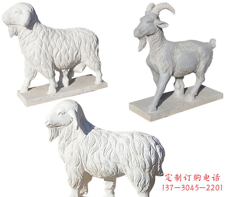 鹤壁绵羊石雕公园动物雕塑-精致耐用的绵羊雕塑