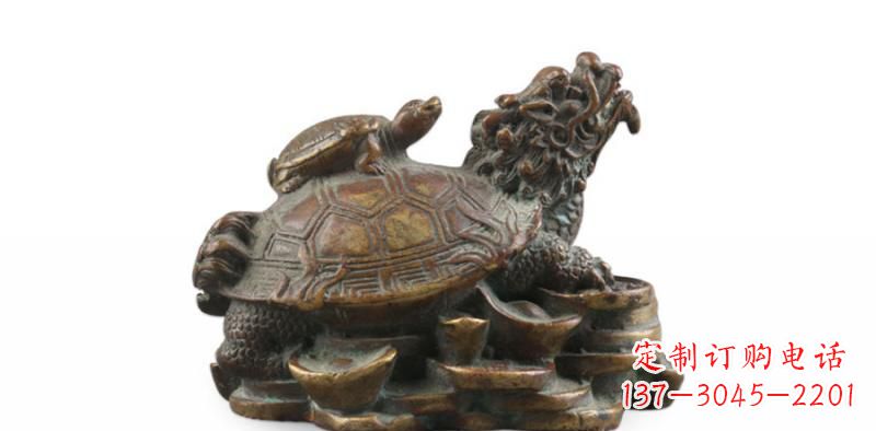 鹤壁雕塑非凡,铜雕龙龟母子精美