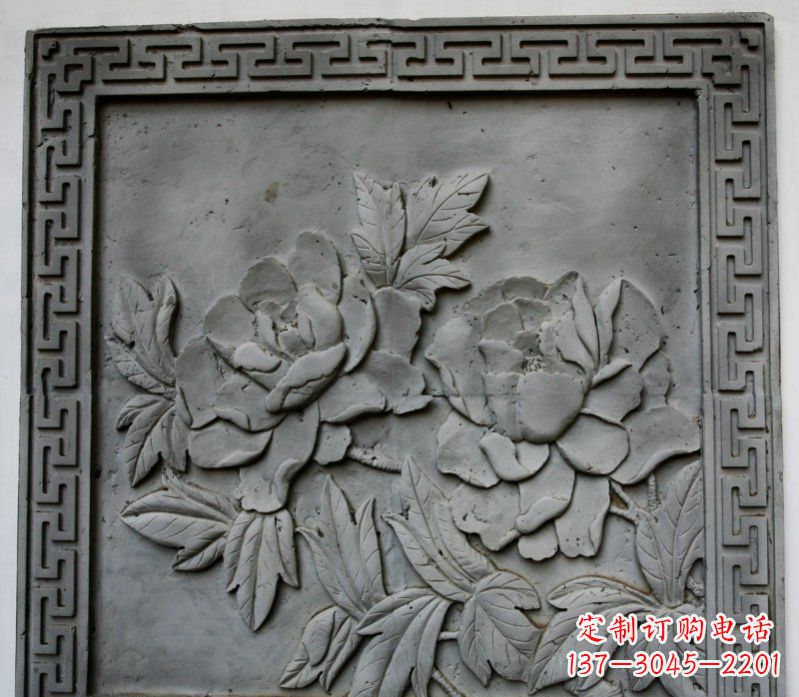 鹤壁牡丹青石浮雕雕塑-精美的永久装饰