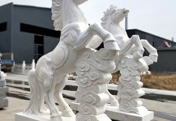 鹤壁精美马踏祥云石雕，栩栩如生