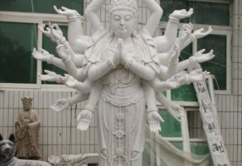 鹤壁汉白玉千手观音雕塑，精致细腻，深具宗教意义