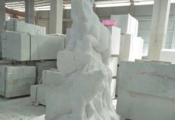 鹤壁瑞颜祥彩汉白玉生肖猪雕塑
