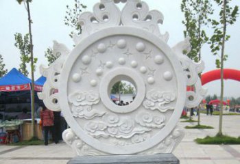 鹤壁精雕细琢汉白玉双龙石门墩雕塑