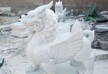 鹤壁品质卓越的汉白玉独角兽雕塑