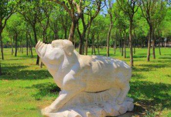 鹤壁传统十二生肖精美手工猪石雕动物雕塑