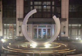 鹤壁不锈钢半圆环雕塑，装饰空间增添品位