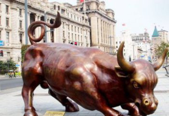 鹤壁华尔街牛招财牛铜雕，拥有力量的象征