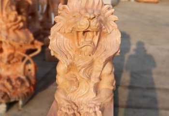 鹤壁象征力量的汇丰狮子红石雕