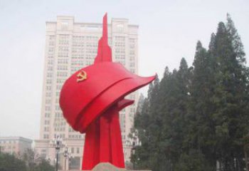鹤壁不锈钢抽象党旗雕塑，象征着祖国力量