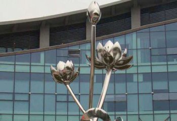 鹤壁优质镜面不锈钢荷花塑像