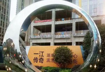 鹤壁让您的空间脱颖而出！时尚镜面不锈钢圆环景观雕塑