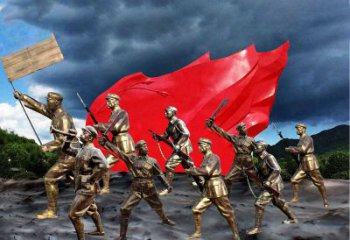 鹤壁纪念伟大革命先烈的红军雕塑