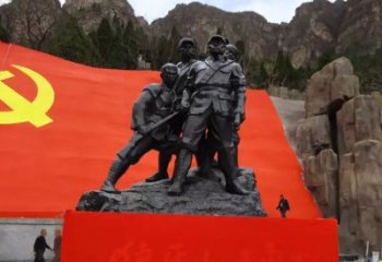 鹤壁狼牙山五壮士烈士铜雕，永载革命先烈光辉
