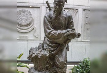 鹤壁中领雕塑自主研发了高雅李时珍铜雕，它以历…
