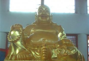 鹤壁传统工艺制作鎏金弥勒佛像