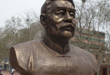 鹤壁鲁迅胸像名人铜雕是中领雕塑公司定制的一款…