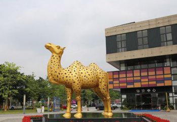 鹤壁闪亮可爱的不锈钢骆驼雕塑