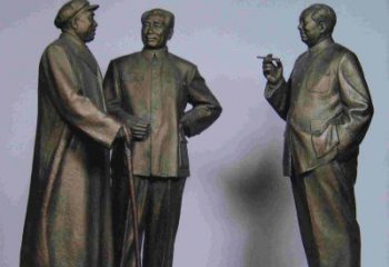 鹤壁标题:伟人朱德毛主席铜雕——传承毛主席精神