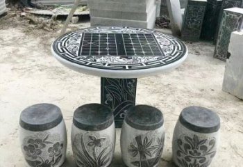 鹤壁精美梅兰竹菊形石桌凳，无与伦比的艺术美感