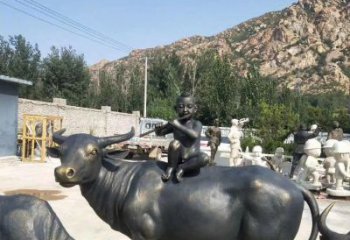 鹤壁高端手工铜雕牧童骑黄牛