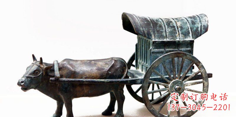 鹤壁定制牛车景观铜雕塑
