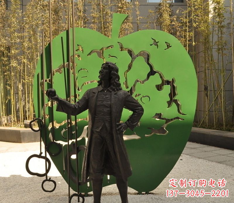 鹤壁牛顿公园铜雕,艺术品升华人物形象