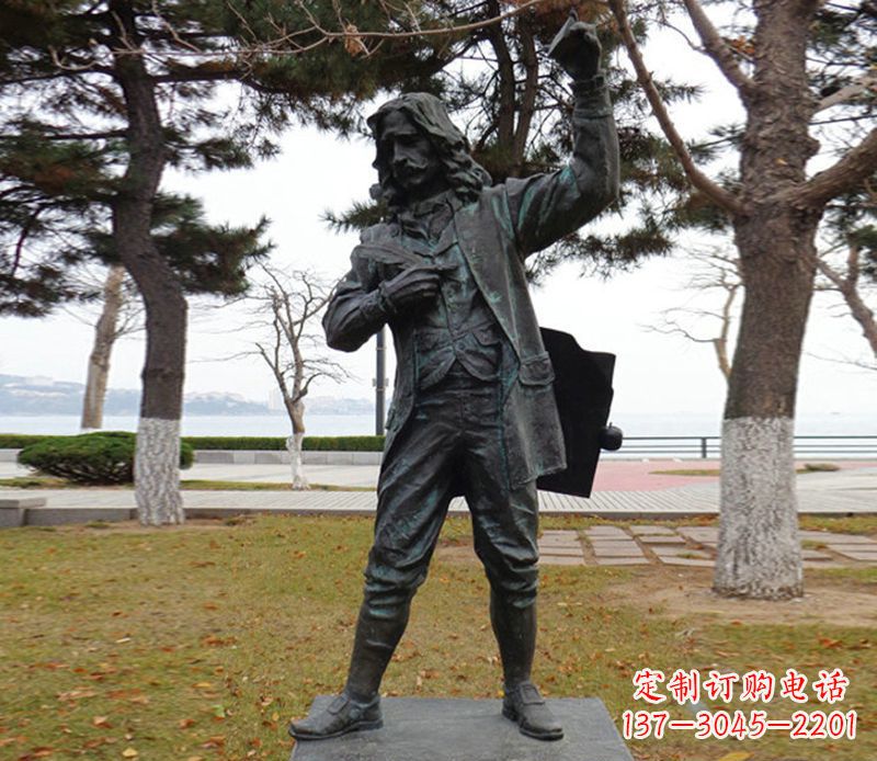鹤壁高品质牛顿人物铜雕