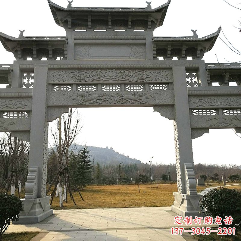 鹤壁中领雕塑:精致石牌坊雕塑