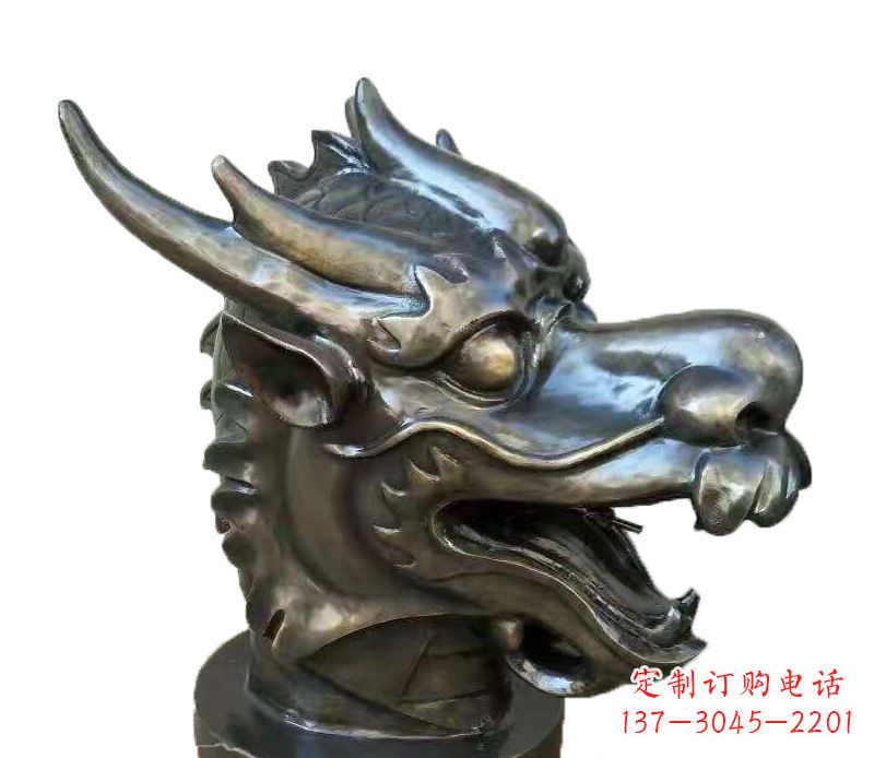 鹤壁喷水摆件生肖龙兽头动物铜雕