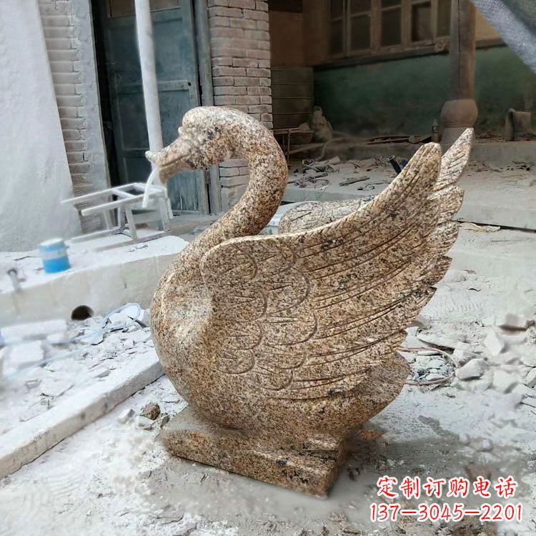 鹤壁喷水天鹅花岗岩石雕