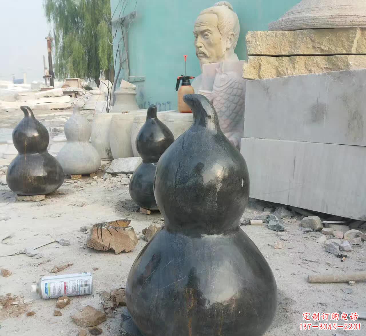 鹤壁驱负能量的葫芦石雕塑