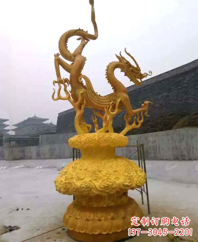 鹤壁中领雕塑专业定制华丽的龙雕塑,集艺术设计…