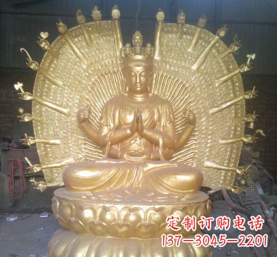 鹤壁漆金铜雕佛像