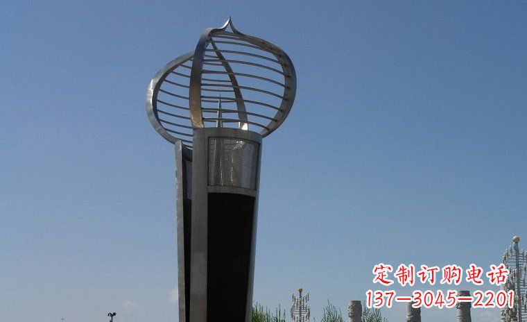 鹤壁中领雕塑：不锈钢火炬形雕塑