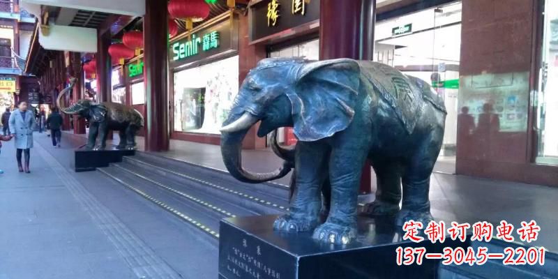 鹤壁精美大象铜雕,传承古代工艺