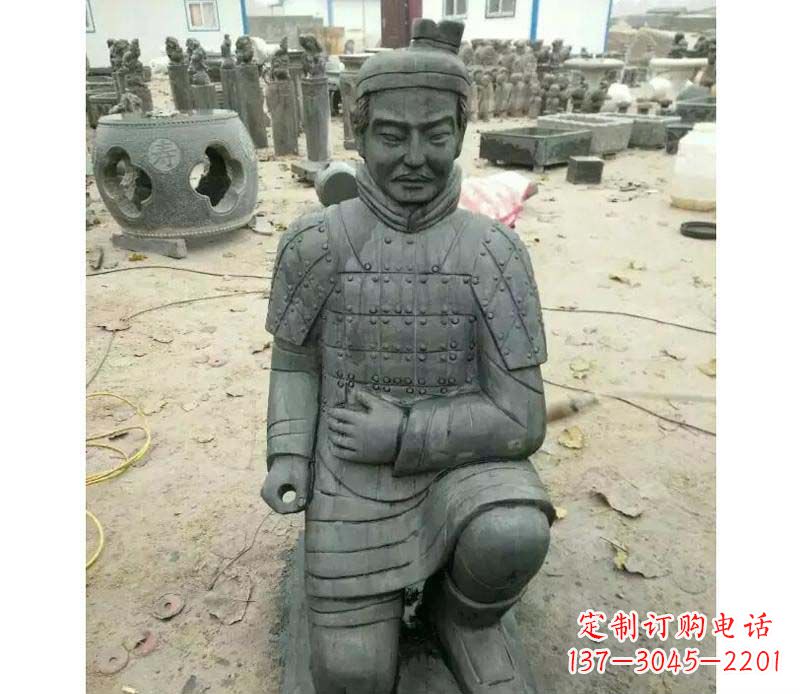 鹤壁青石仿古兵马俑雕塑