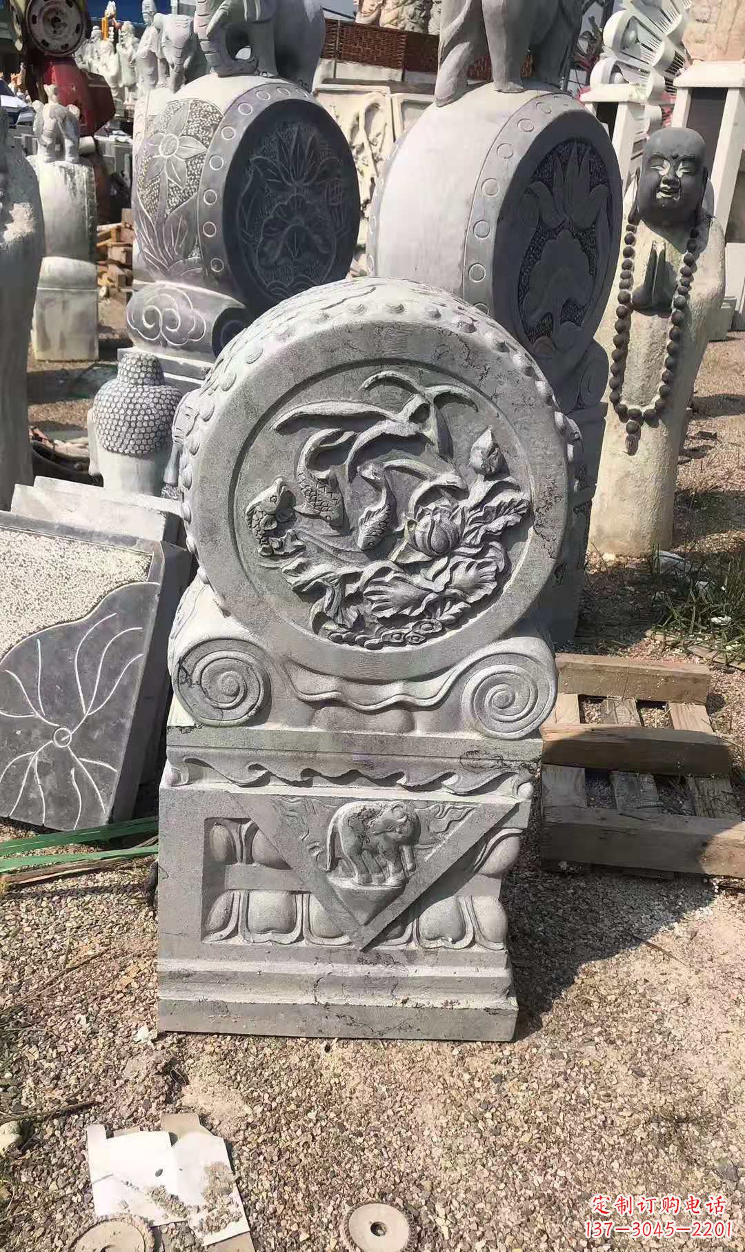 鹤壁别具一格的门墩青石仿古雕塑