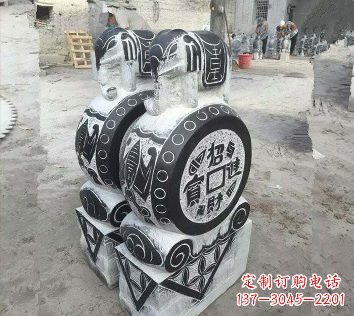 鹤壁华丽雅致!青石仿古招财进宝大象门墩